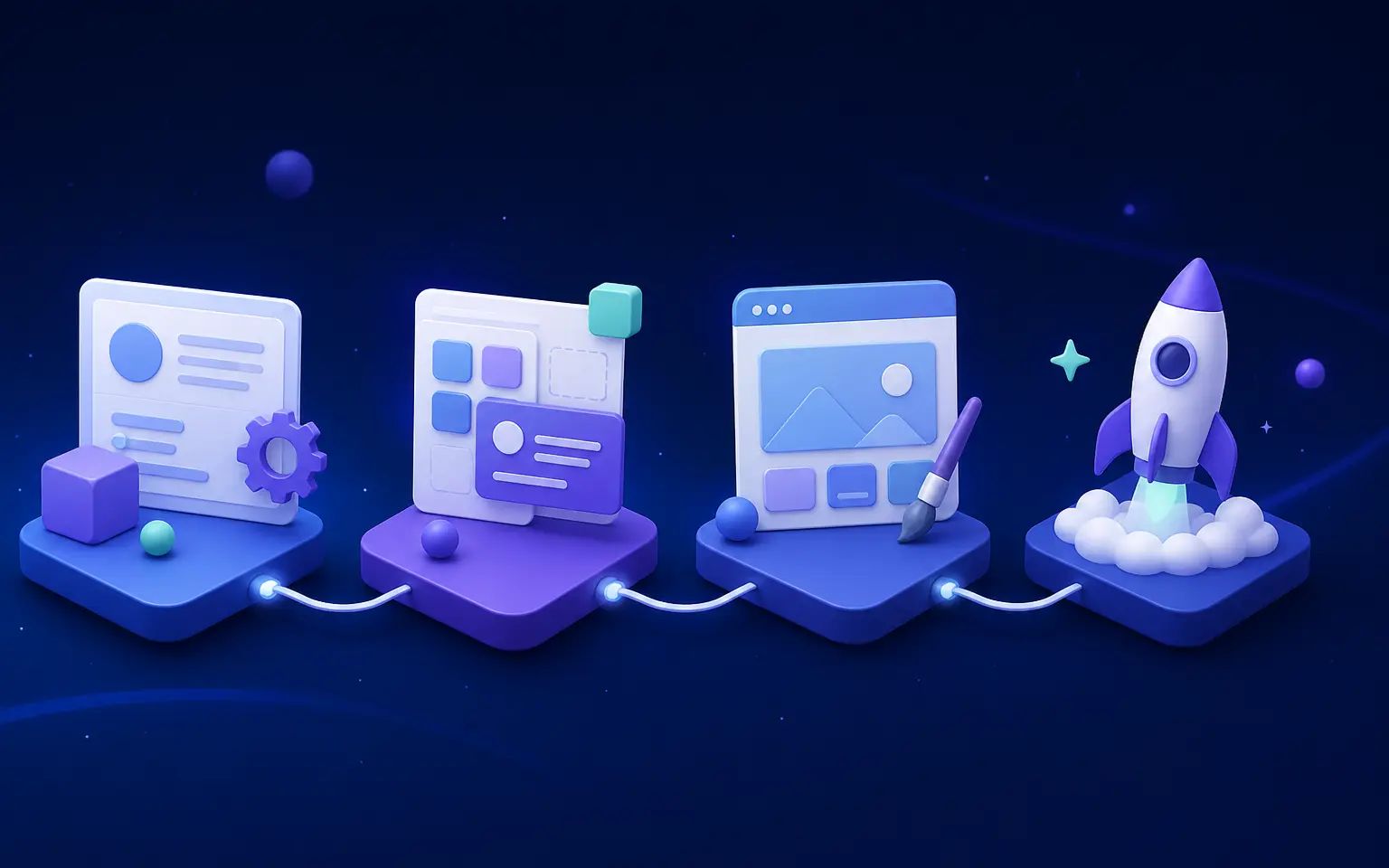Connected stages in a product onboarding workflow